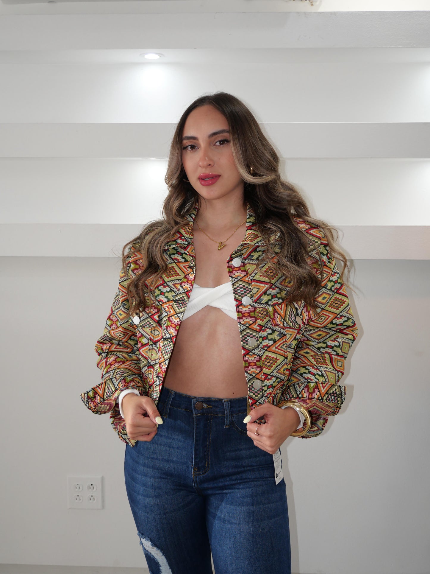 Colored Crop Jacket
